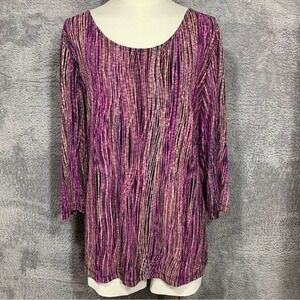 Only Nine Women's Blouse Size 3X Plus Stretch Knit Purple